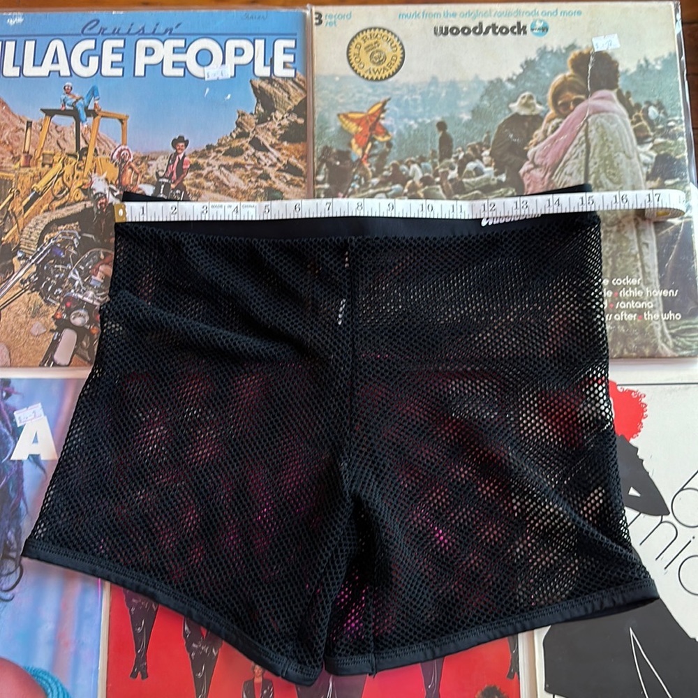 Black mesh shorts